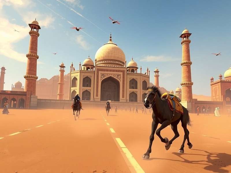 Experience the thrill of racing through India's iconic monuments in Taj Monument Race Taj Monument Race Game Screenshot